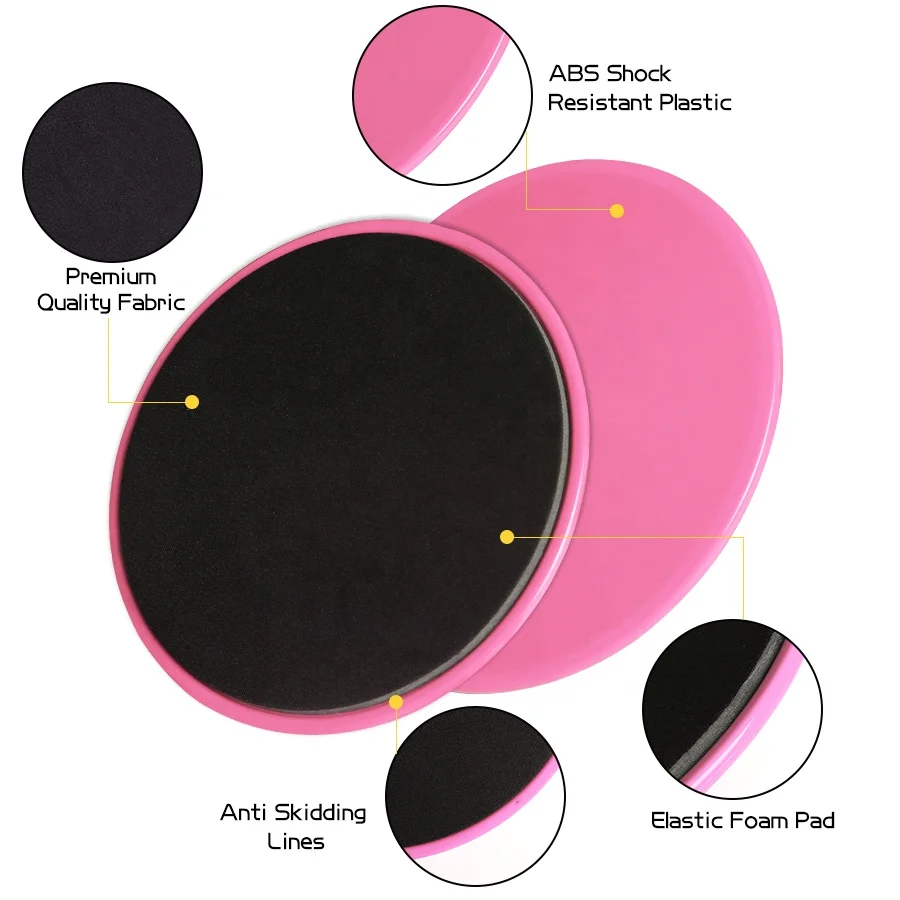 Wholesale Abdominal&Core Work out Slider Exercise Gliding Discs Thick Foam Pad Pink Core Sliders