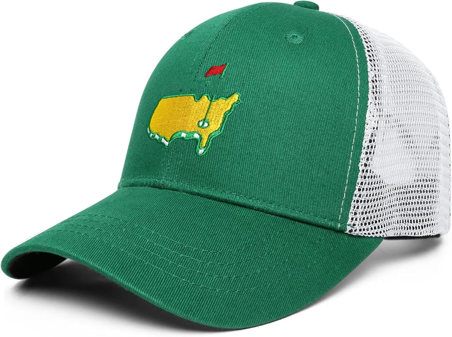 2024 Waterproof Golf Tournament Hat for Men Women Green/White Trucker Caddy Ball Cap with Embroidery Golf Merchandise Apparel