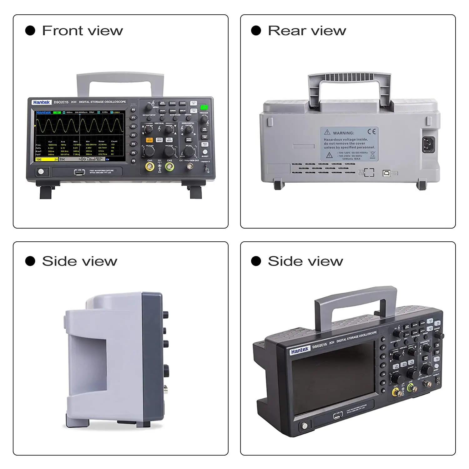 Hantek Dso2c15 Oscilloscope 2ch Channel 150mhz 1gsa/s Sampling Rate Dual-channel Digital Economical Storage Oscilloscope
