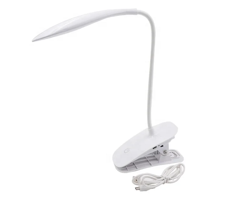 CLIP LED table lamp, rechargeable led desk lamp,sensor switches with USB charger desk light