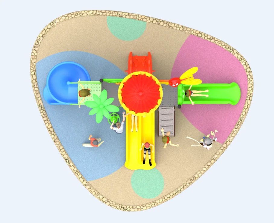 outdoor playground kids lovely plastic slide kindergarten outdoor playground equipment for children factory Outlet