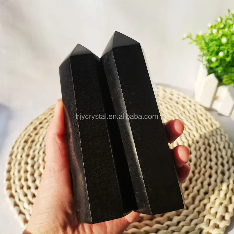Wholesale Natural Healing Crystal Quartz Stone Point Black Tourmaline Tower For Decoration