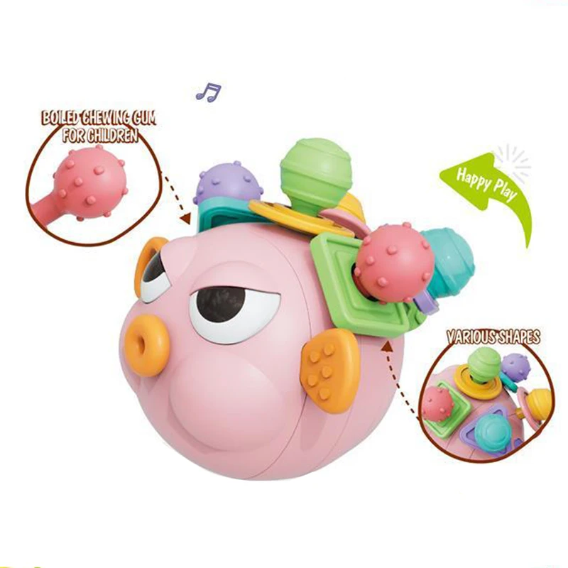 Konig Kids Cure Baby Twister Blowfish Baby Montessori Sensory Toys Hand Catch Puzzle Balls Educational Toys