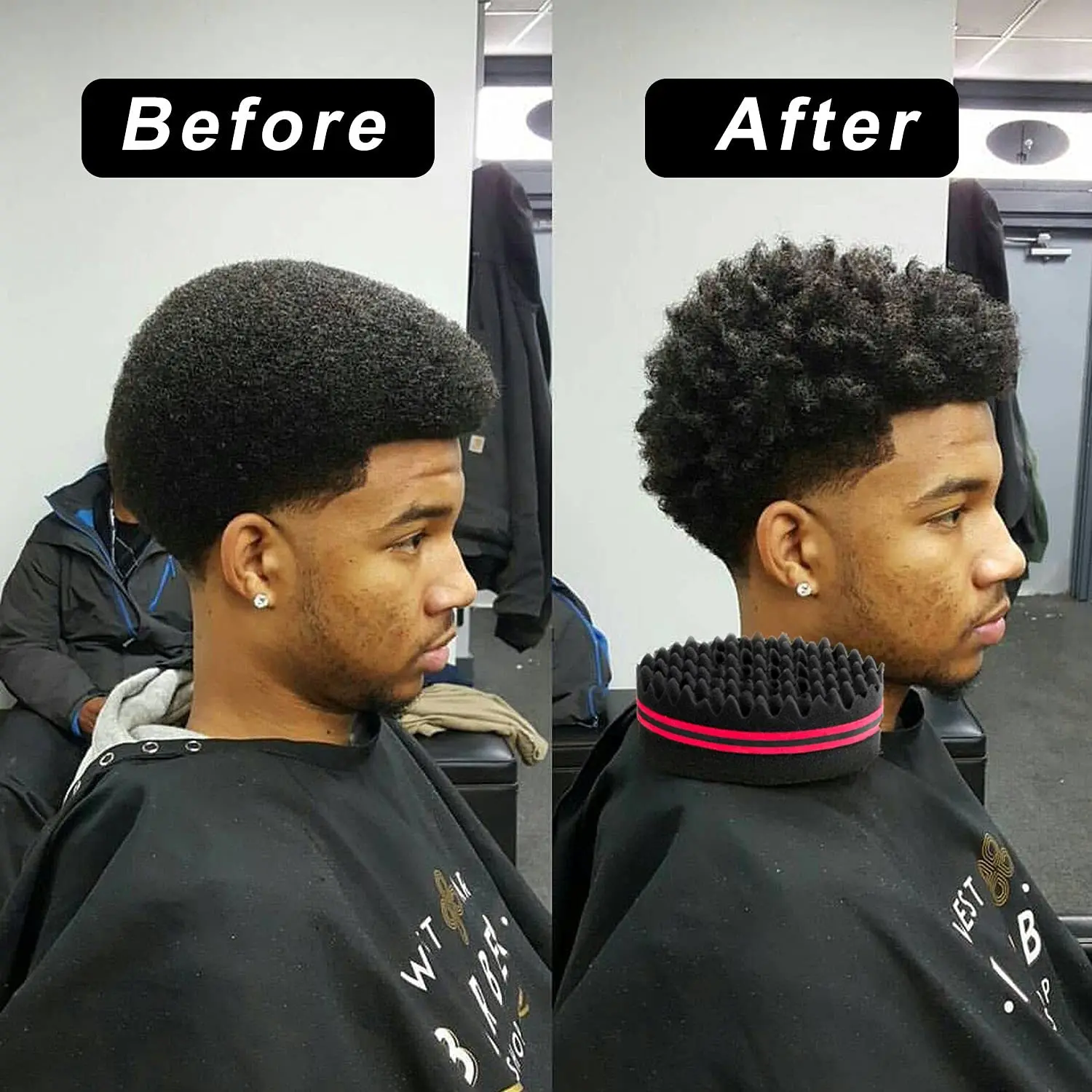 High Quality Double Side Wave Afro Curl Sponge For Black Men Various Styles Hair Twist Sponge