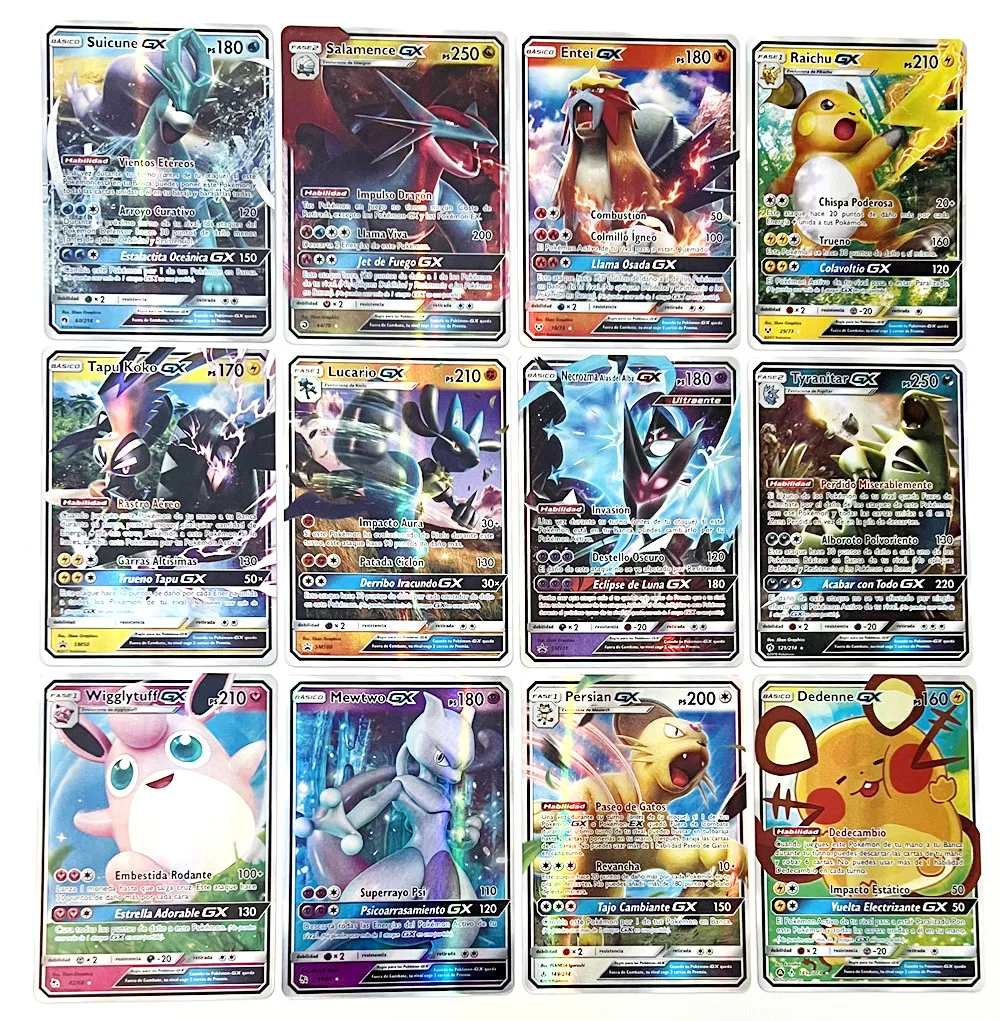 50 100 Poke mon Cards Binder Collection Booster Box  GX EX FA Tag Team Or Secret Rare Cards Like Charizard and Detective Pikachu