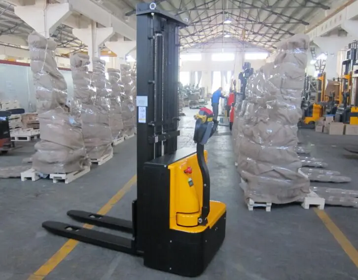 1 ton 3m electric stacker DC motor economical full-automatic stacker with 3 stage mast