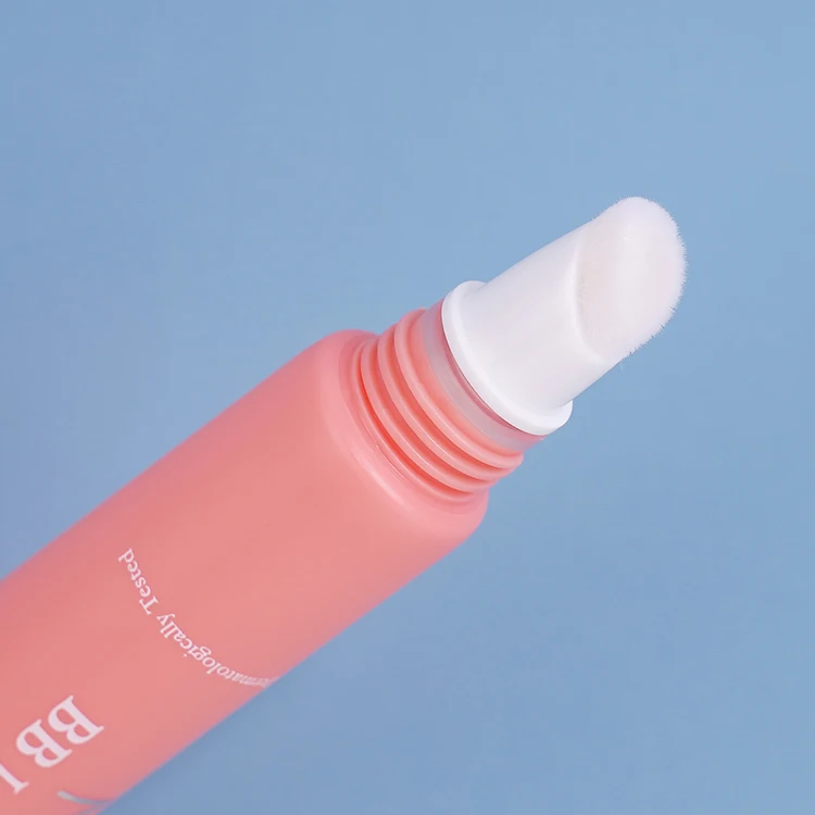 10ml Custom Plastic Cosmetic Packaging Skincare Container Lip Gloss Squeeze Makeup Concealer Tube With Flocking Brush Applicator