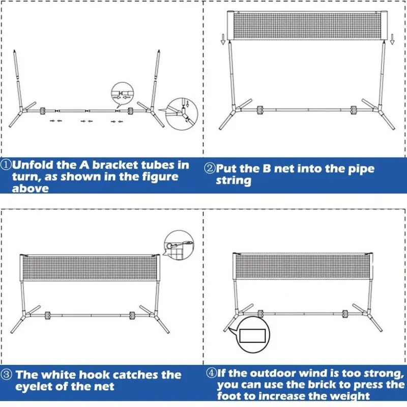 outdoor backyards beach portable volleyball four square multifunctional net