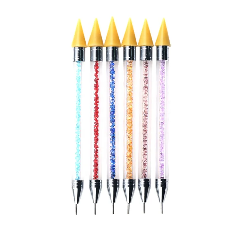 Top sale nail dotting gold rhinestone picker manicure tool nail art acrylic hand wax multifunction diamond nail dot