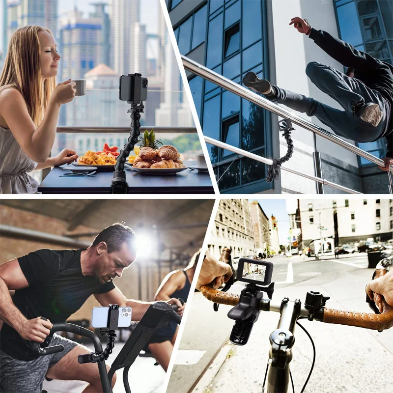 Hongdak Factory For GoPro Snake Bracket Bendable Curved Neck Shark Clamp Strong Clamp Bracket Sports Camera Accessories