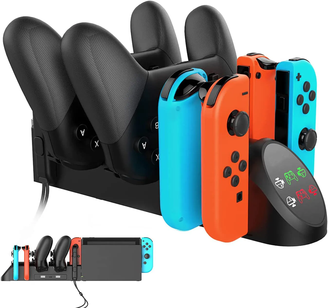 Switch Controller Charger Compatible with Nintendo Switch Pro Controllers and for  OLED Model