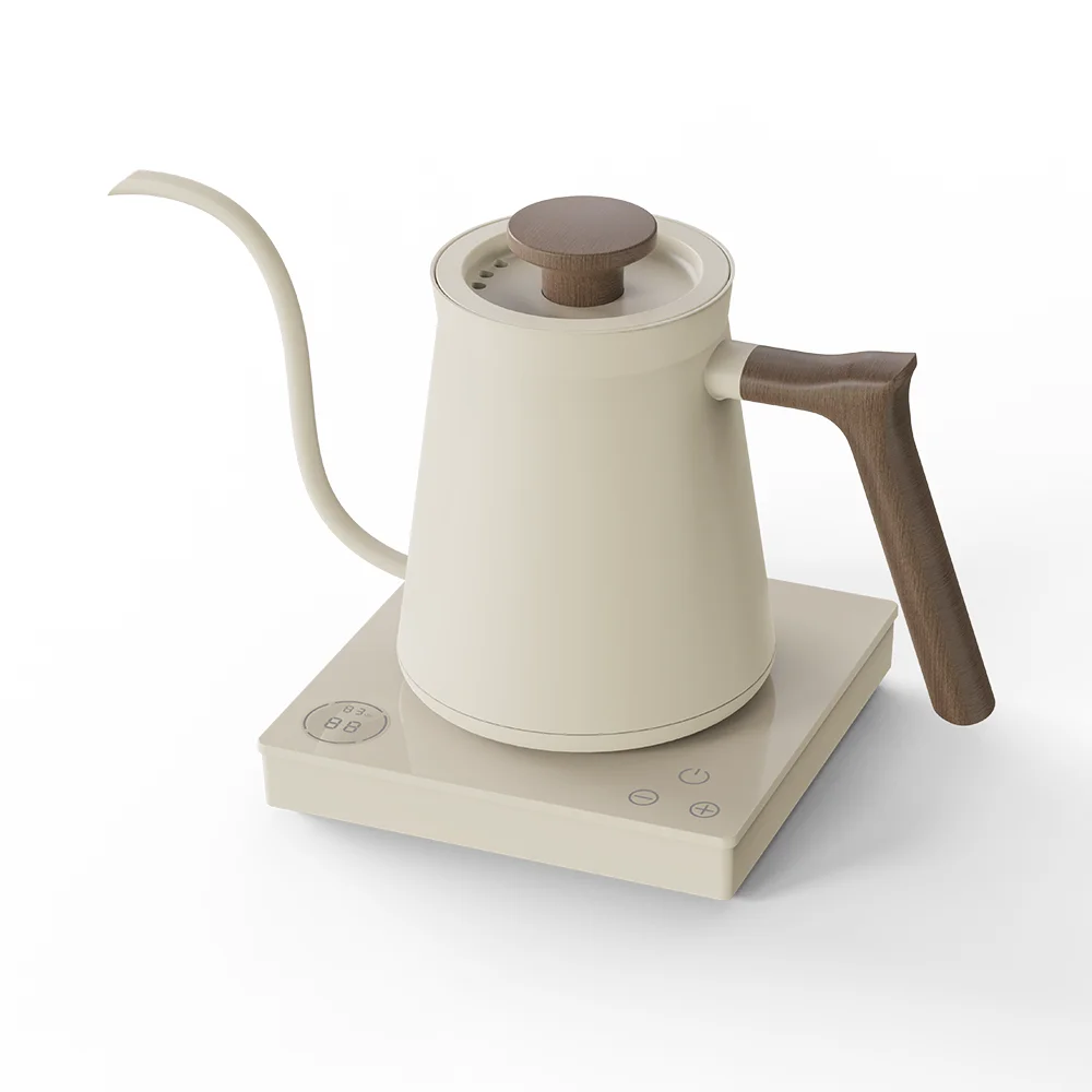 electric metal temperature control green with thermometer gooseneck kettle