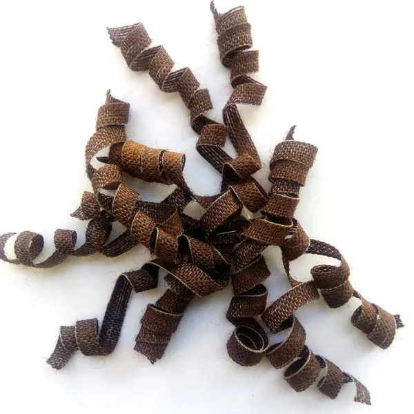 Fall Winter Christmas Theme Gift Box Packaging Decoration Stripes Natural  Hessian Jute Burlap Woven Ribbon Decoration Curly Bow