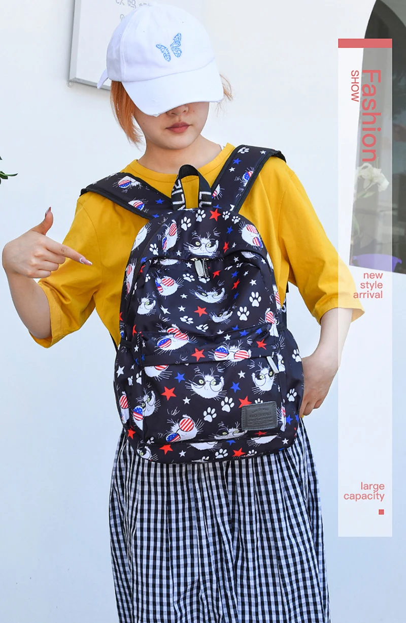 Fashion Water Resistant Custom Student Floral Backpack Summer Casual Sports Backpacks