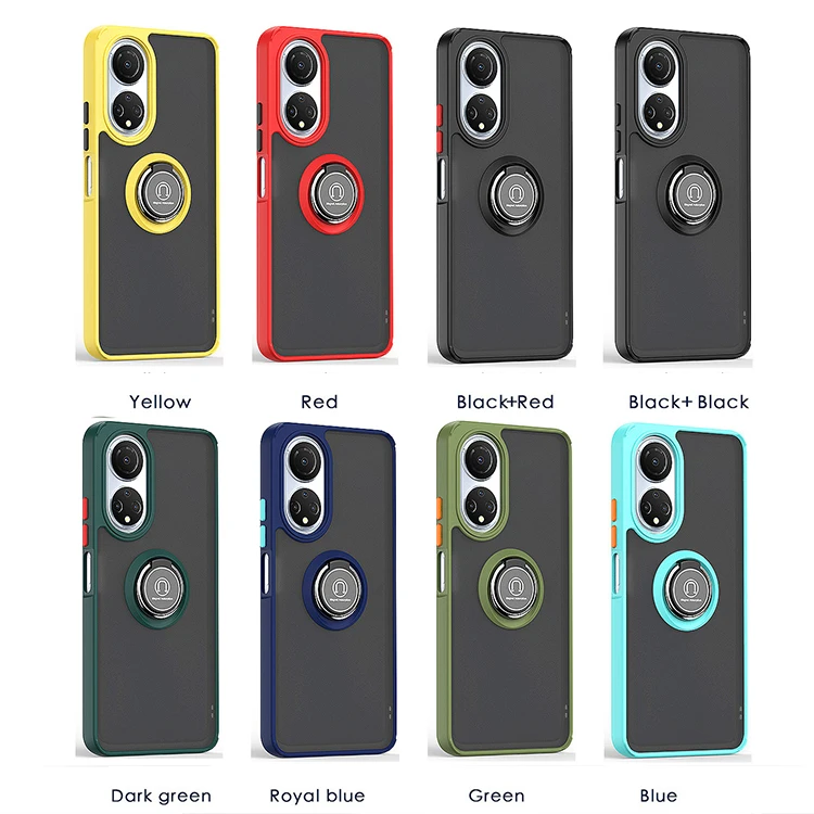 Colorful Frosted Skin Pc Tpu Mobile Phone Case For huawei p50pro p40 Matte Magnetic Ring Protect Back Cover