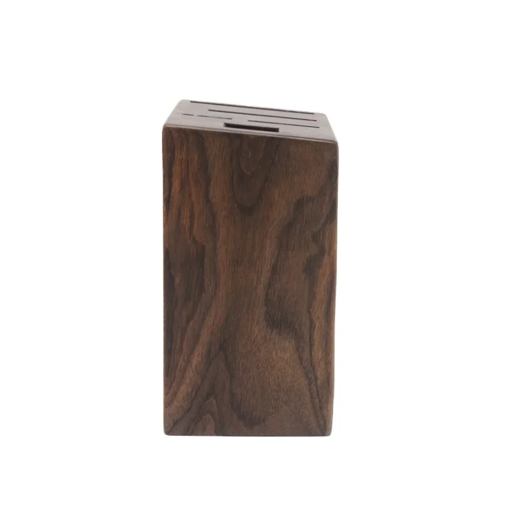 High Quality 5 Slot Black Walnut Knife Holder for Keeping Knives