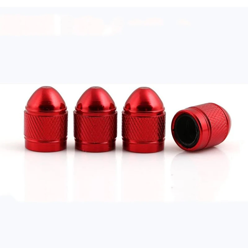 4pcs/set Bullet Dome Tire Valve Stem-Caps Aluminum Corrosion Resistant For Car/Truck/Motorcycle/Bike ( 8V1 Thread)