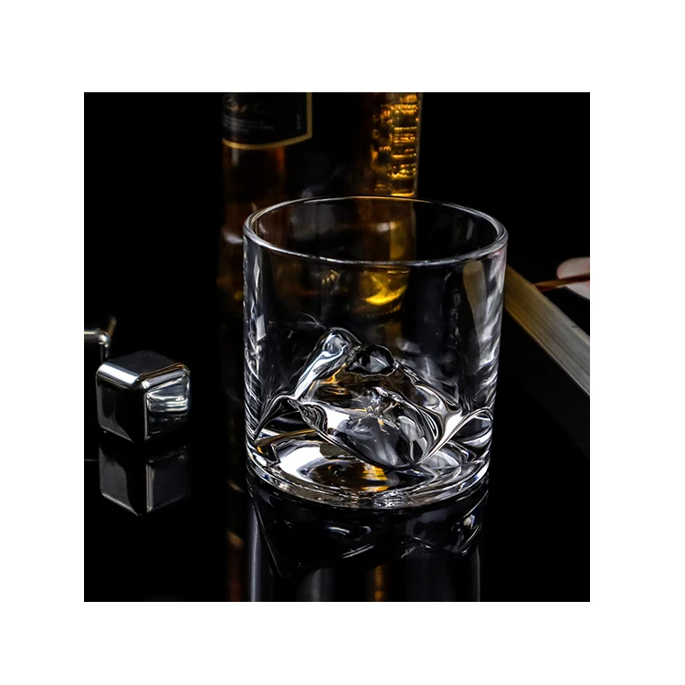 Creative Whisky Cup Crystal Whiskey Glasses Heavy Custom Mountain Base Whiskey Glass