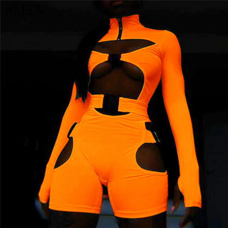 
Best price Summer 2020 solid color backless Ladies fitness jumpsuit Women One Piece Short Jumpsuits And Rompers 