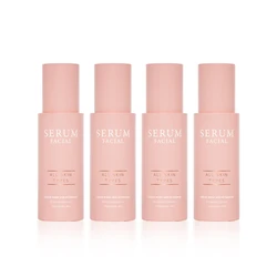 Custom frosted serum oil bottle push button cap pink purple blue white color glass cosmetic press pump dropper bottle