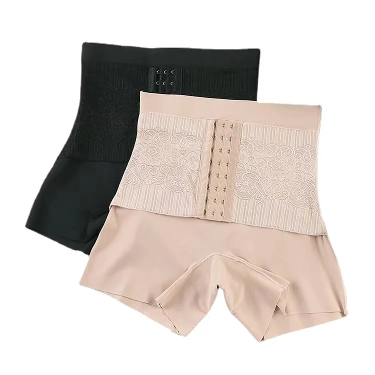 Tummy Control Body Shaper Yoga Pants High Waist Breasted Corset Shorts with Hooks for Women