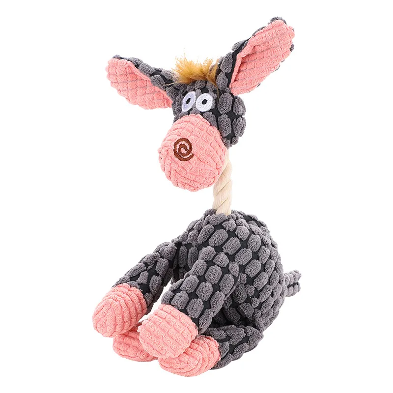 new corn Velvet Donkey dog toy cotton string bite-resistant pet toy sound interactive relieving supplies