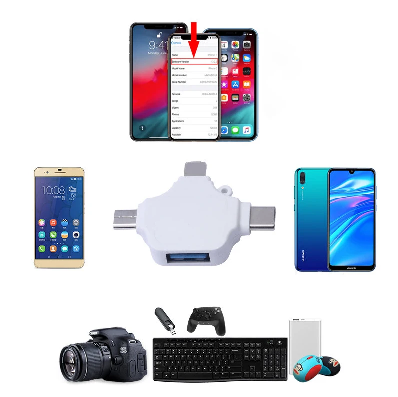 Адаптер 3 в 1 Type C Micro Usb OTG зарядный адаптер USB разделитель трансформатор для Iphone