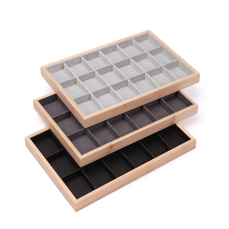 Bamboo edge jewelry tray bracelet bracelet hairpin display box Lighter belt buckle jewelry display stand Jewelry sorting tray