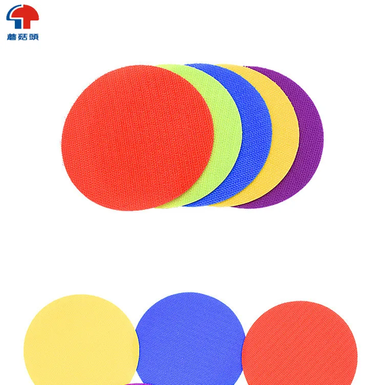 Nylon hook and loop circle 4 and 5 inch classroom carpet sit spots markers with 30 pcs per pack