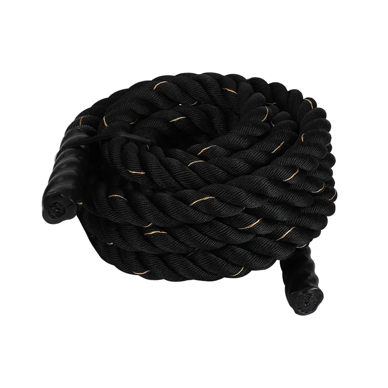 Physical Training Battle Ropes Bodybuilding  38mm or 50mm Big Black Gold 9Mm Battle Rope For Commercial
