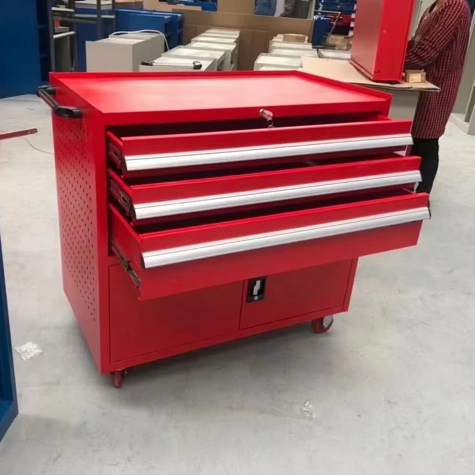 Factory directly sale Metal tool storage cart with wheels durable practical workshop tool trolley 3 4 5 6 7 drawers for sale