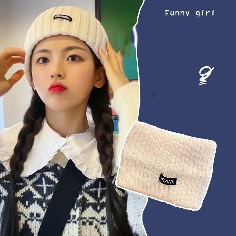 2021 new woolen yarn knitted headband girl wide-brimmed hair bundle woolen yarn multicolor elastic headscarf durag