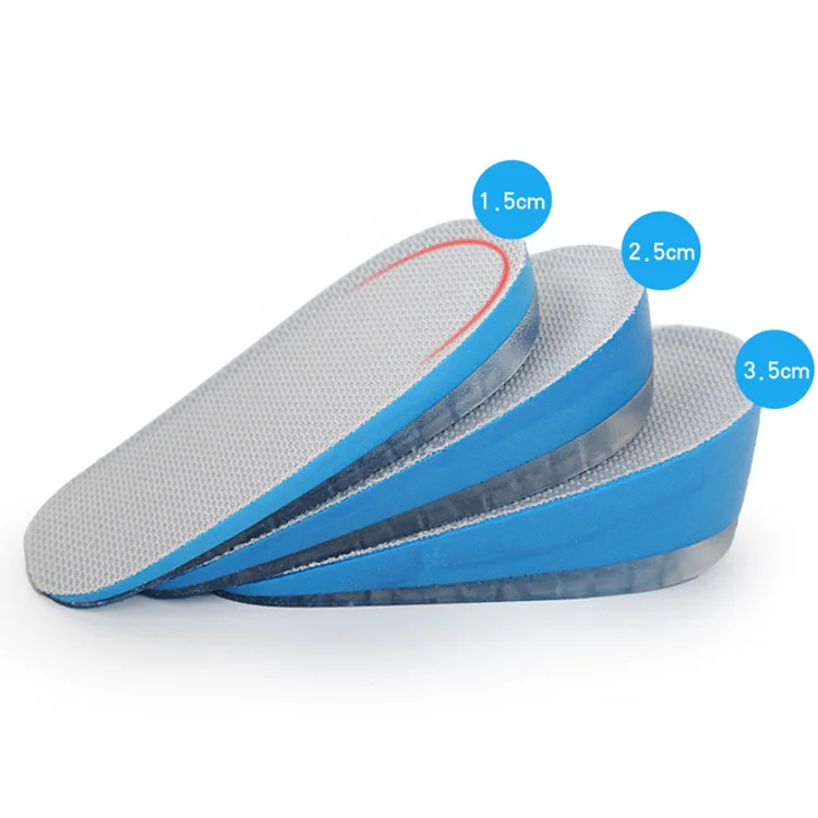 3 thickness invisible pu foam with silicone gel pad inserts heel lift up cushion taller height increase insoles