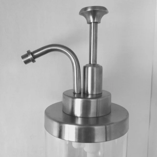 8 oz Cobalt Transparent Glass Lotion / Soap Dispenser with Stainless steel Pump