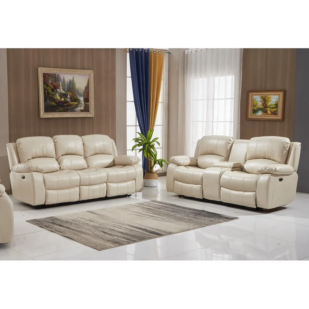 Hot selling modern leather 321 living room furniture recliner sofa match draw table with console