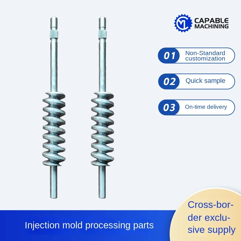 Customized 304316 Stainless Steel Worm Gear Shaft CNC Machining Precision Turbine Shaft with Micro Machining Center Machining