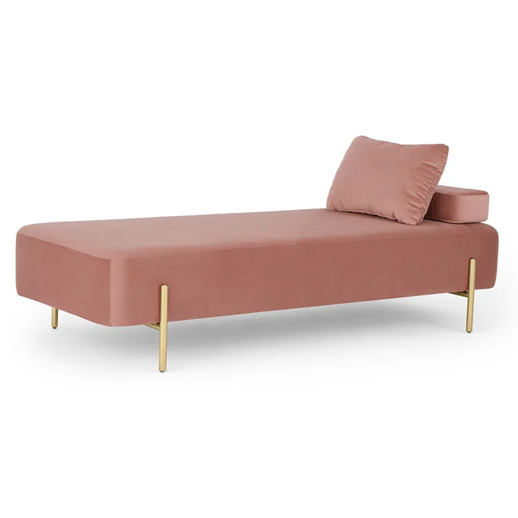 Bedroom Furniture Pull Out Sofa Cum Bed Single Sofa Cum Bed Blush Pink and Brass Asare Day Bed