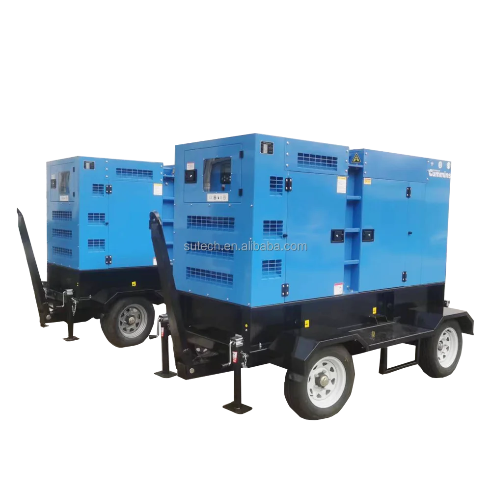 denyo silent genset with Cummins engine 60kw 75 kva mobile diesel generator 60 kw generator trailer