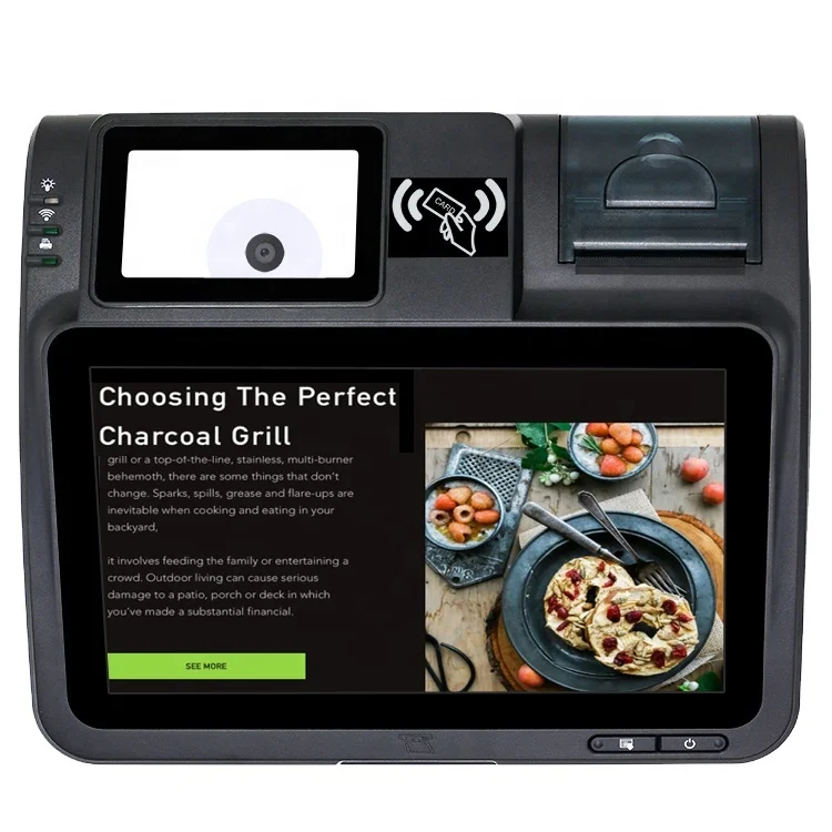 High quality android pos tablet with bar code scanner and thermal printer,pos billing machine