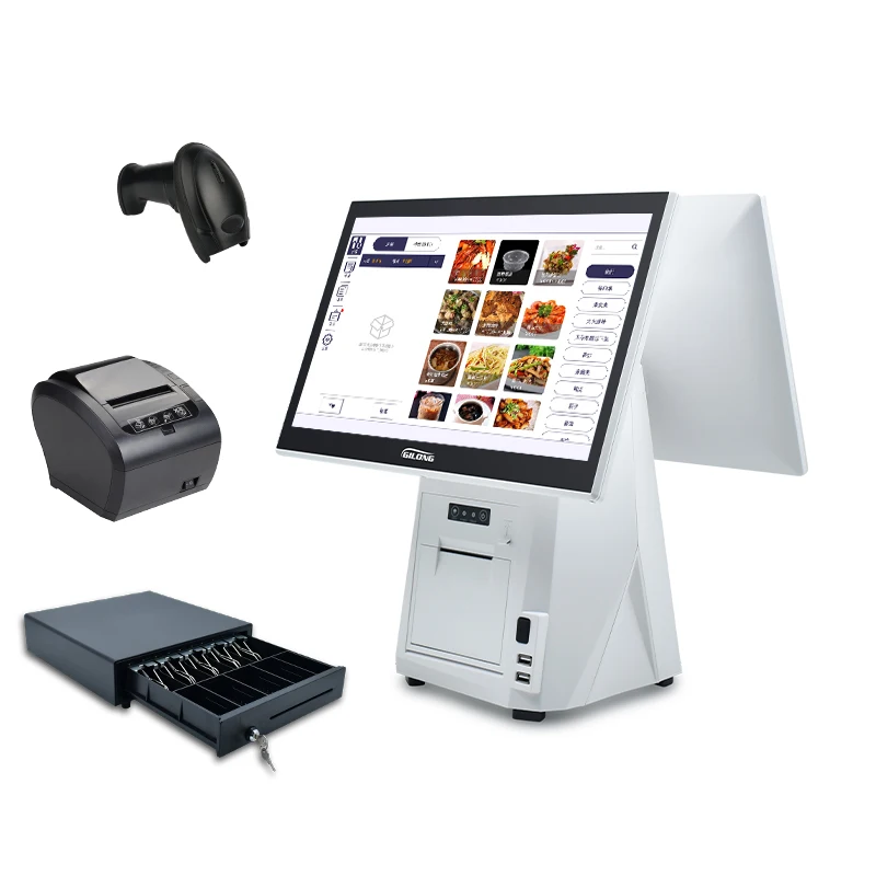 Built-in 80mm thermal printer 15.6 inch windows all in one pos terminal
