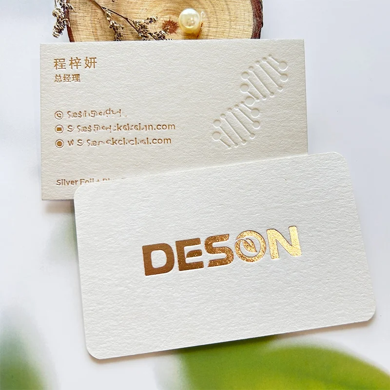 High Quality Custom Luxury Gold Foil Logo Printing Business Cards With Your Own Logo Thank You Card for Small Business