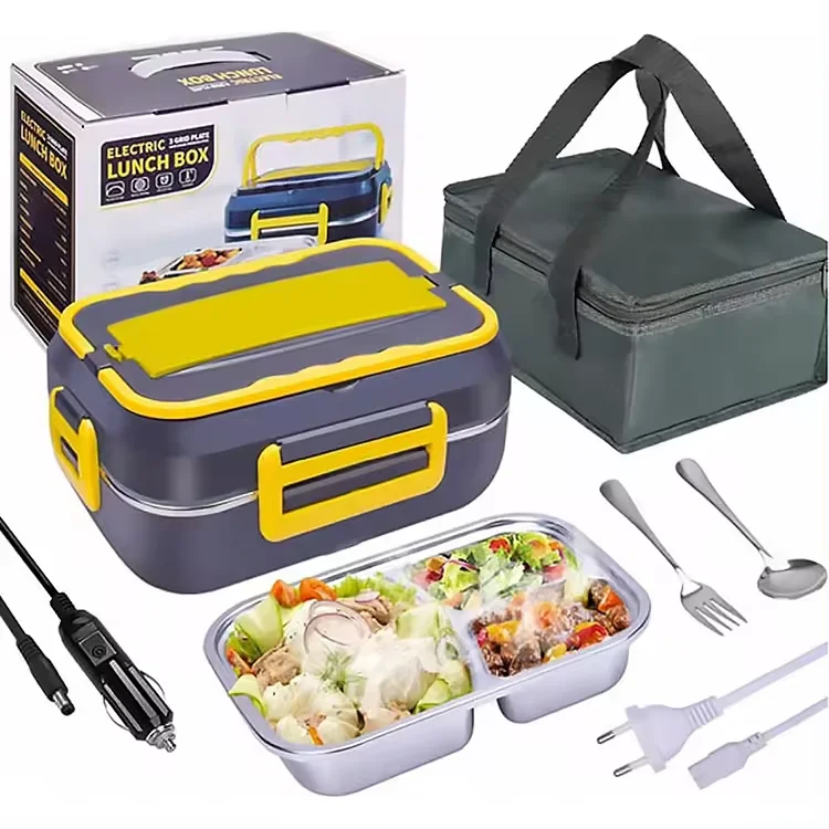 Portable Electric Lunch Box Car Truck Electric Lunch Food Warmer with 304 stainless Steel Lunch Box without Water Injection