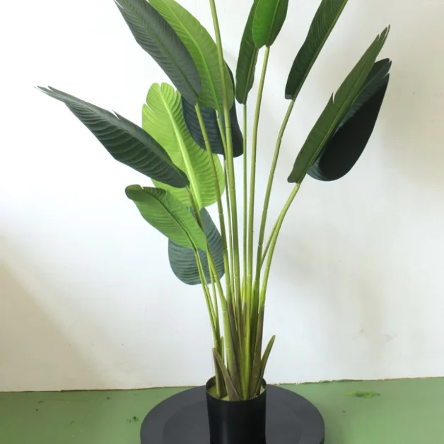 Large Plastic Banana Leaf Green Leaves artificial traveler banana plant