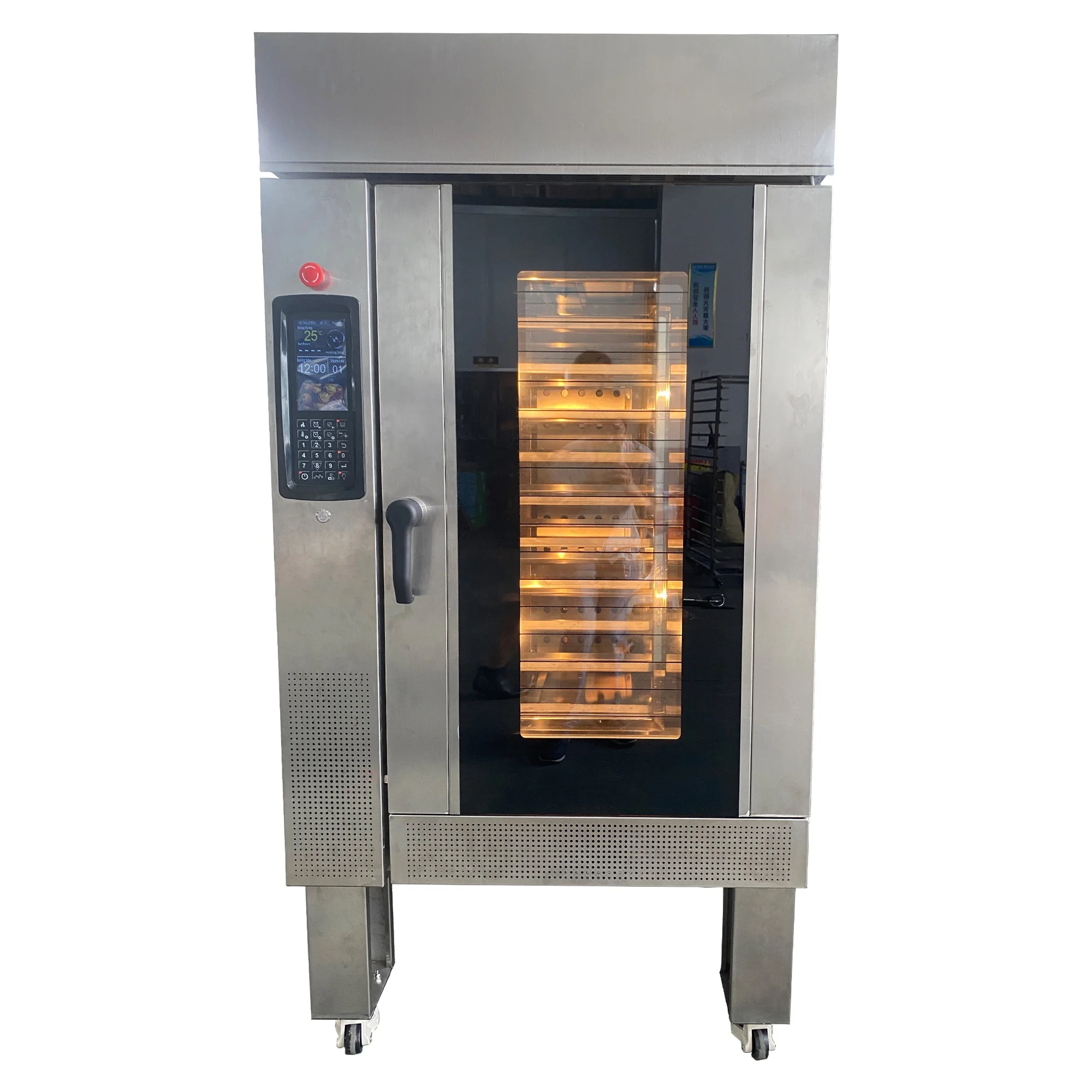 Computer Controller Gas Bakery Rotary Convection Baking French Bread & Toaster & Hamburger & Cake 10 Trays Oven For Sale