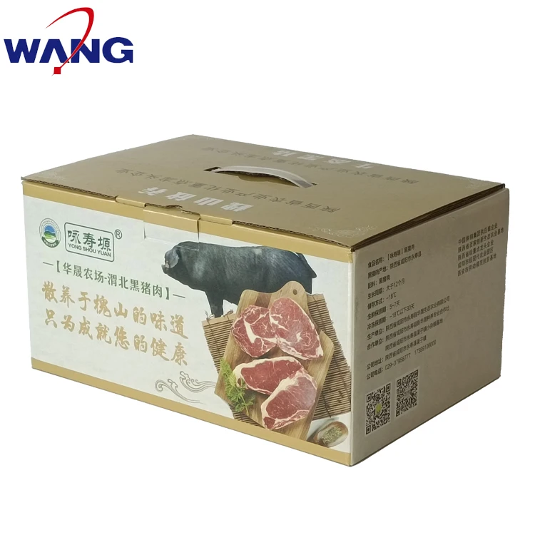 recycled portable food packaging gift box with handle al film insulated box corrugated carton
