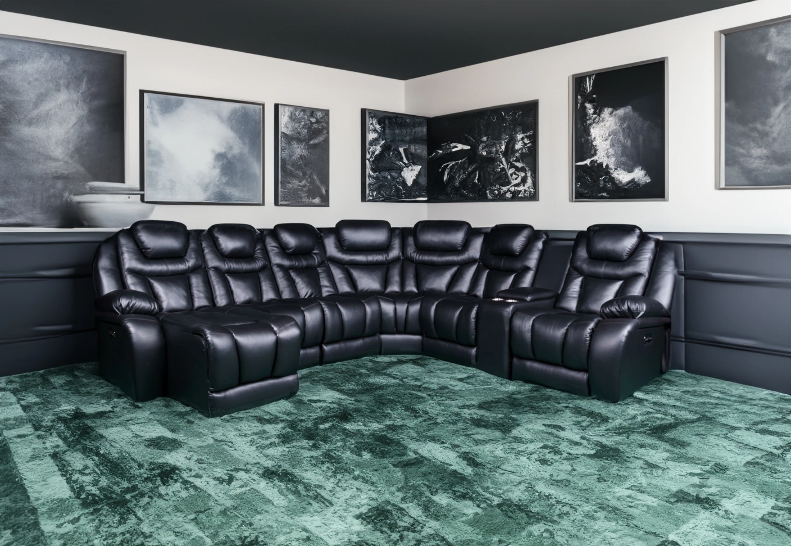 modern elegant lounge suite l shape u sofa set theater seat living sitting room furniture leather original