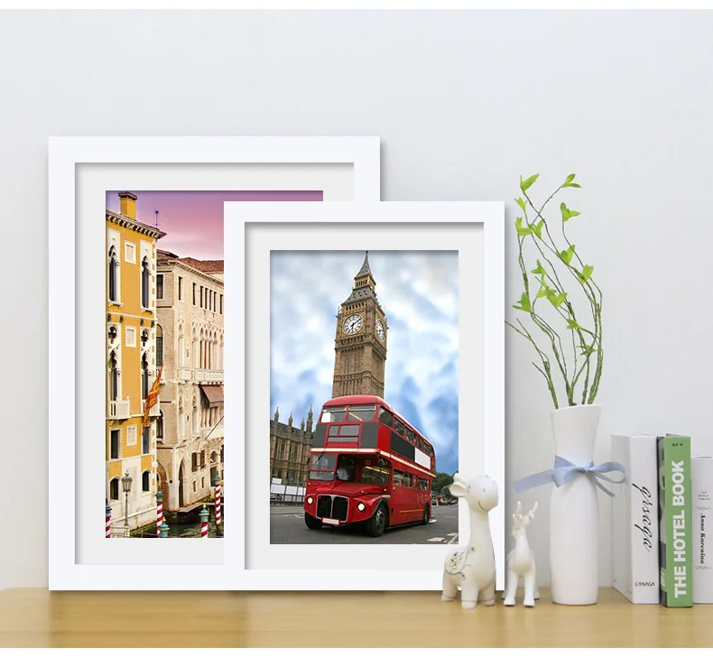 2019 amazon hot sale quality wooden frame custom antique white wood photo frame