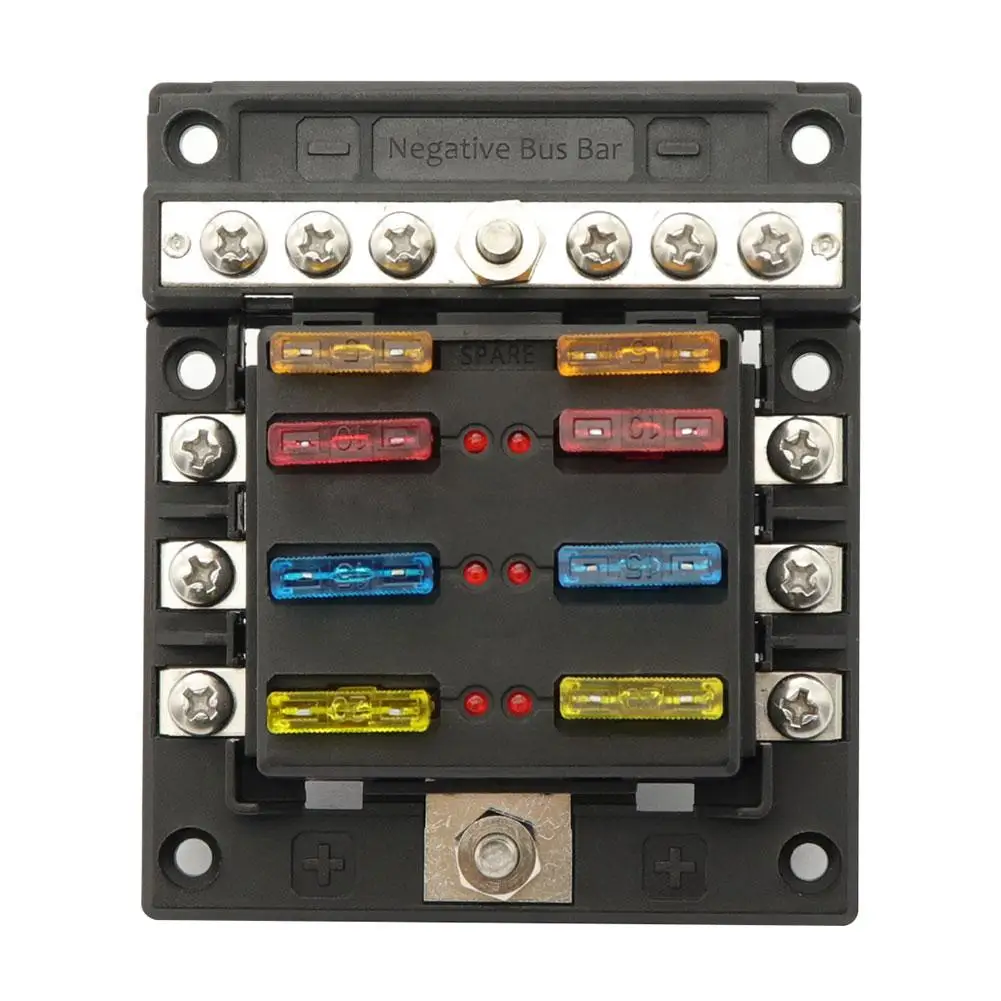 12V 32V M5 серьги-гвоздики со светодиодной индикаторной лампой 6 выходов 12 способов плавкий предохранитель блок для авто автомобиль лодка морской предохранителей