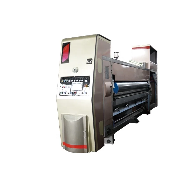 Full Automatic Carton box making 3 colors flexo ink Corrugated Printing  die cutting creasing machine