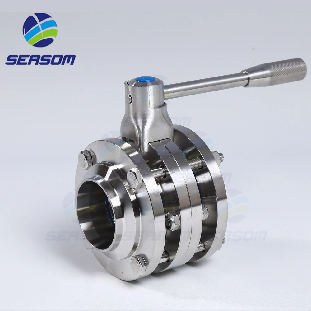 SEASOM Acid Resistant 316l Ss With Epdm Three-piece Butterfly Valve